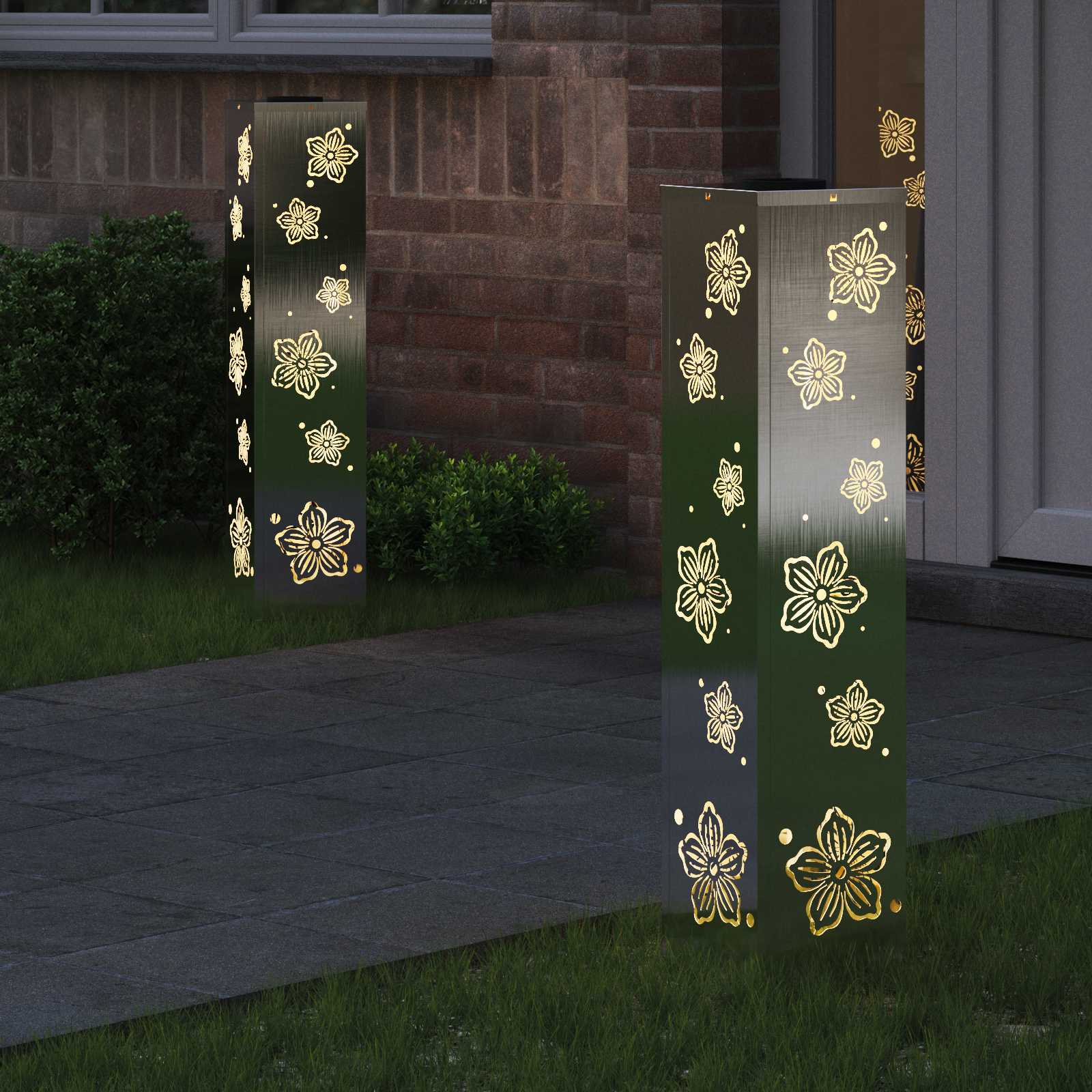 Solar LED Pad Licht 2 pcs Roestvrij staal Roestvrij staal is nu te koop bij PeponiXL, paradijselijk wonen!