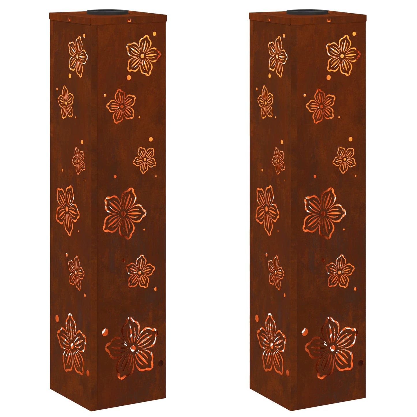 Solar LED Pad Licht 2 pcs Cortenstaal Cortenstaal is nu te koop bij PeponiXL, paradijselijk wonen!