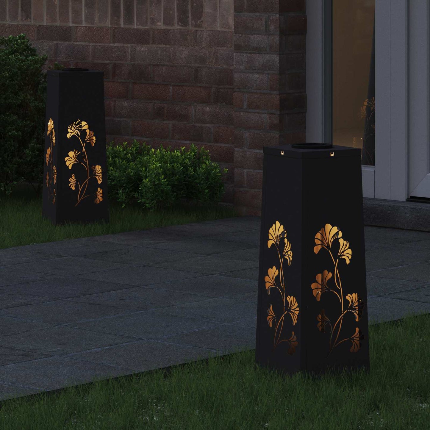 Solar LED Pad Licht 2 pcs Zwart Koudgewalst staal is nu te koop bij PeponiXL, paradijselijk wonen!
