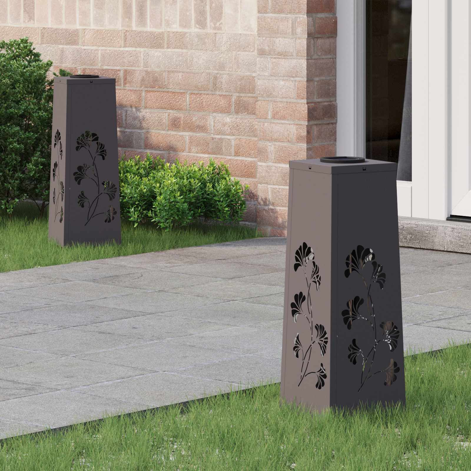 Solar LED Pad Licht 2 pcs Zwart Koudgewalst staal is nu te koop bij PeponiXL, paradijselijk wonen!