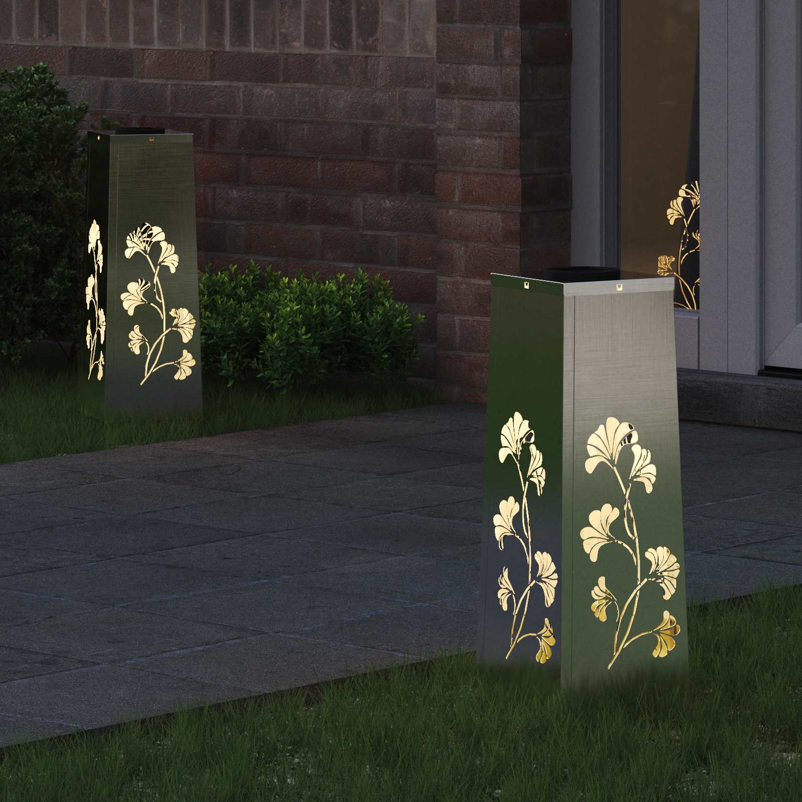 Solar LED Pad Licht 2 pcs Zilver Roestvrij staal is nu te koop bij PeponiXL, paradijselijk wonen!