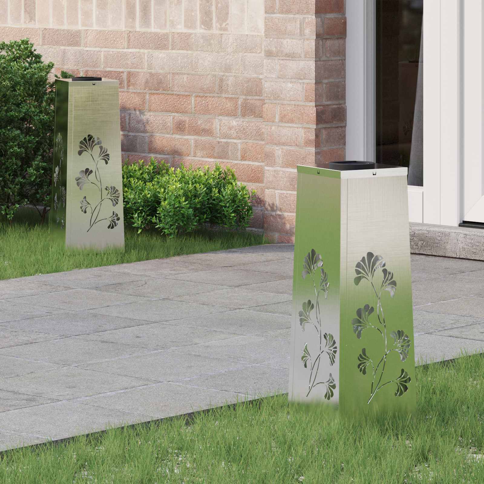 Solar LED Pad Licht 2 pcs Zilver Roestvrij staal is nu te koop bij PeponiXL, paradijselijk wonen!