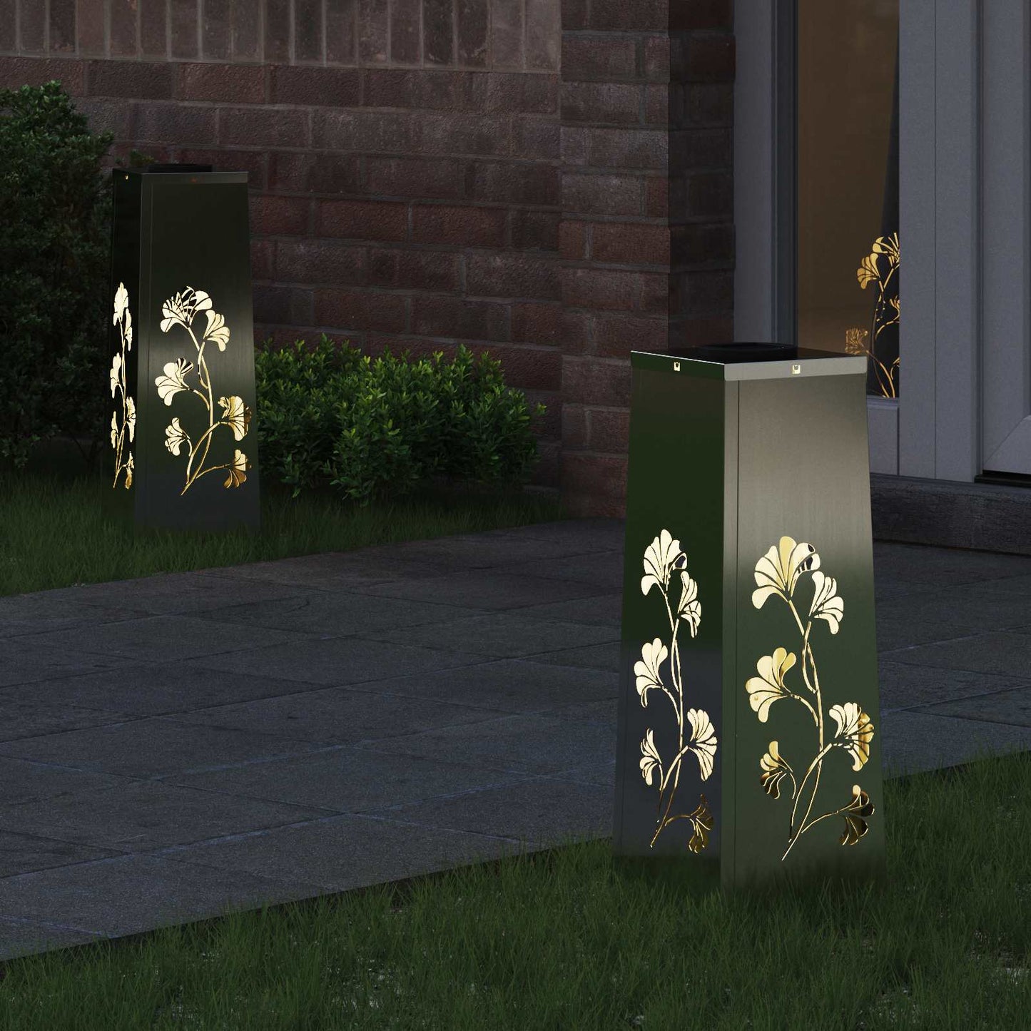 Solar LED Pad Licht 2 pcs Zilver Gegalvaniseerd staal is nu te koop bij PeponiXL, paradijselijk wonen!