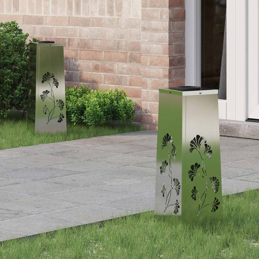 Solar LED Pad Licht 2 pcs Zilver Gegalvaniseerd staal is nu te koop bij PeponiXL, paradijselijk wonen!