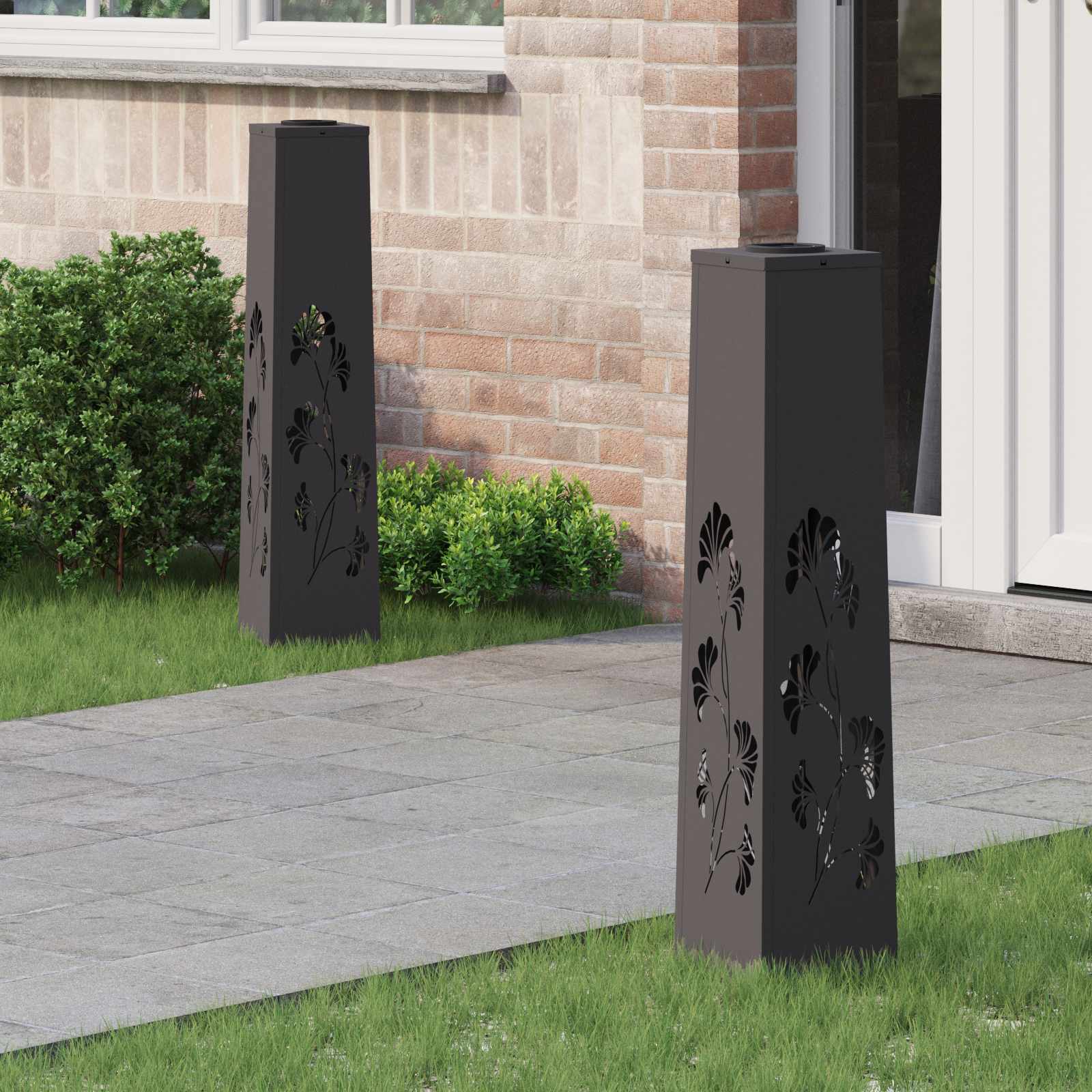 Solar LED Pad Licht 2 pcs Zwart Koudgewalst staal is nu te koop bij PeponiXL, paradijselijk wonen!