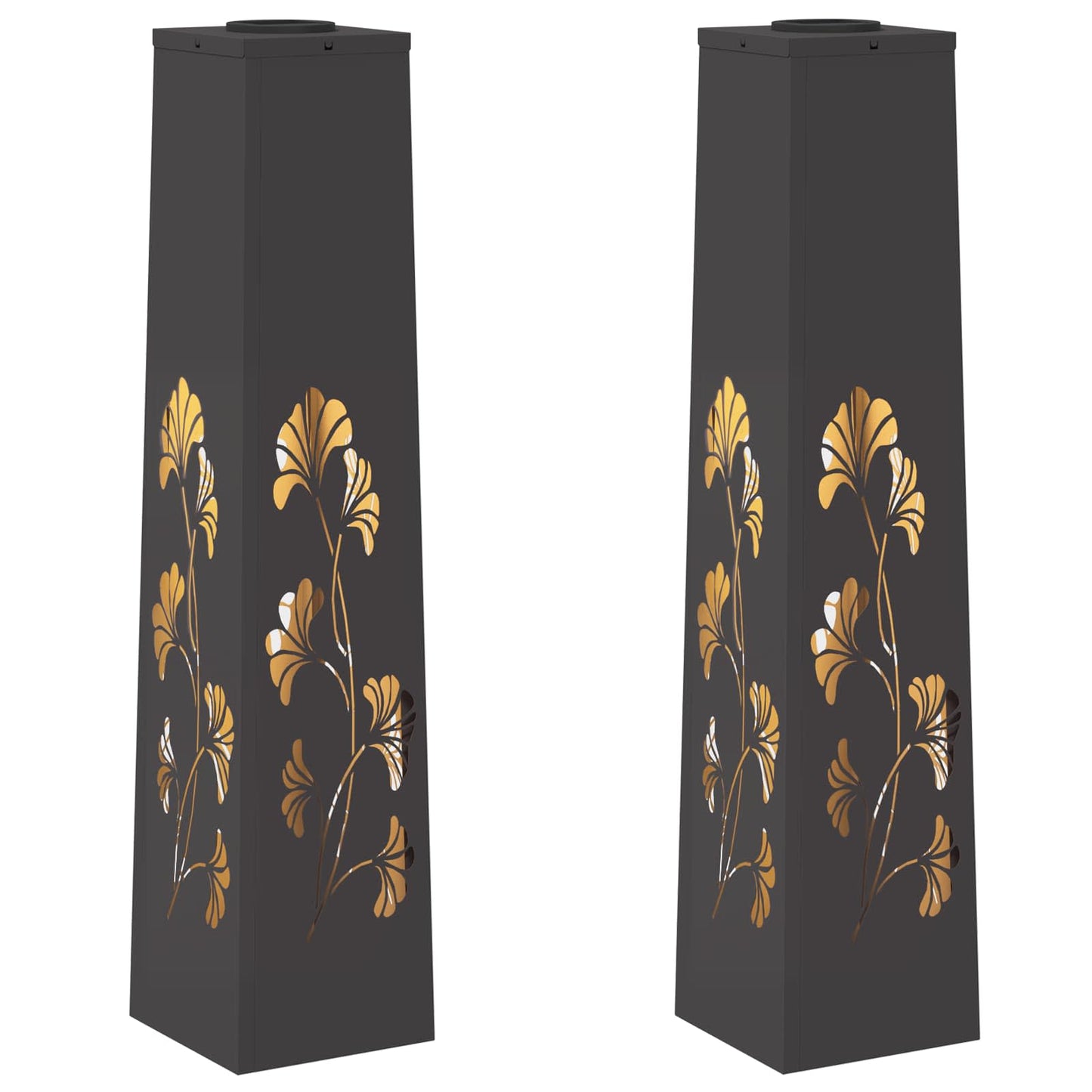 Solar LED Pad Licht 2 pcs Zwart Koudgewalst staal is nu te koop bij PeponiXL, paradijselijk wonen!