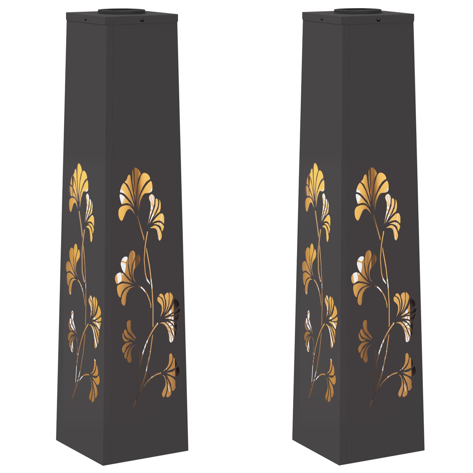 Solar LED Pad Licht 2 pcs Zwart Koudgewalst staal is nu te koop bij PeponiXL, paradijselijk wonen!