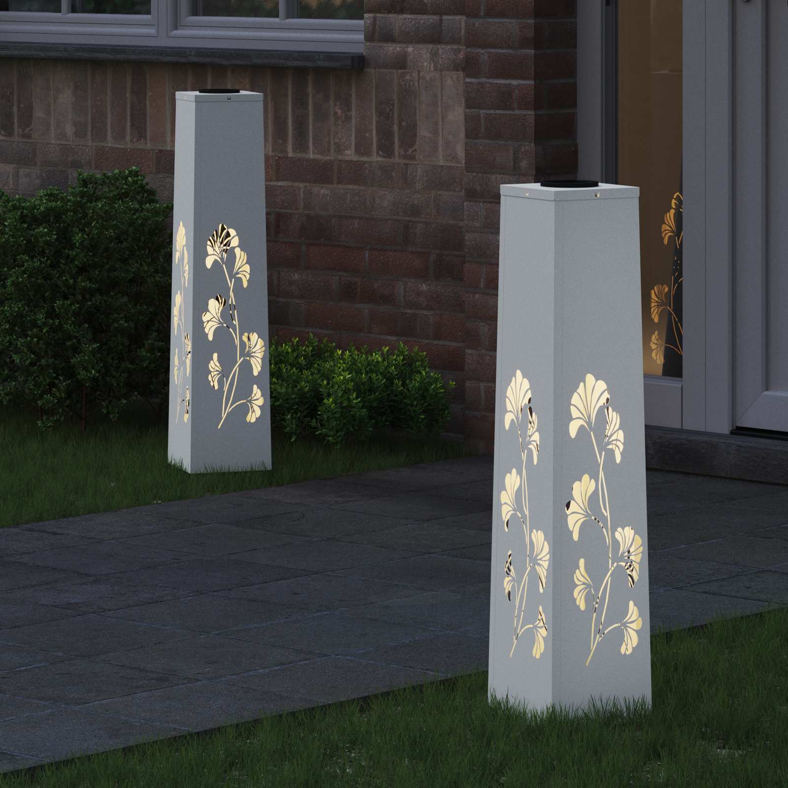 Solar LED Pad Licht 2 pcs Wit Koudgewalst staal is nu te koop bij PeponiXL, paradijselijk wonen!