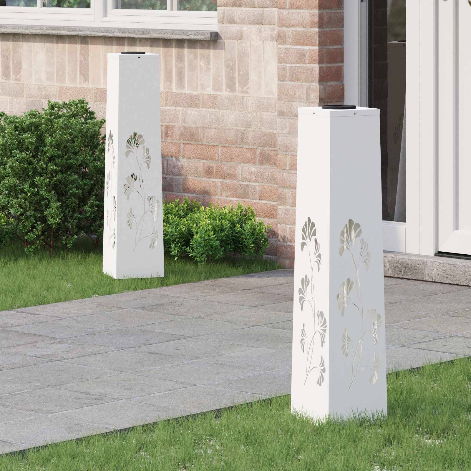 Solar LED Pad Licht 2 pcs Wit Koudgewalst staal is nu te koop bij PeponiXL, paradijselijk wonen!