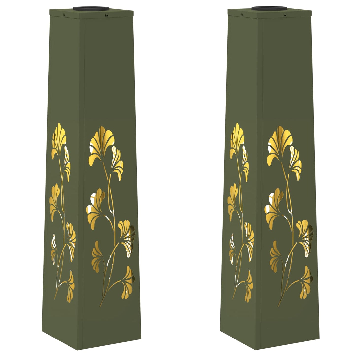 Solar LED Pad Licht 2 pcs Olijf Groen Koudgewalst staal is nu te koop bij PeponiXL, paradijselijk wonen!