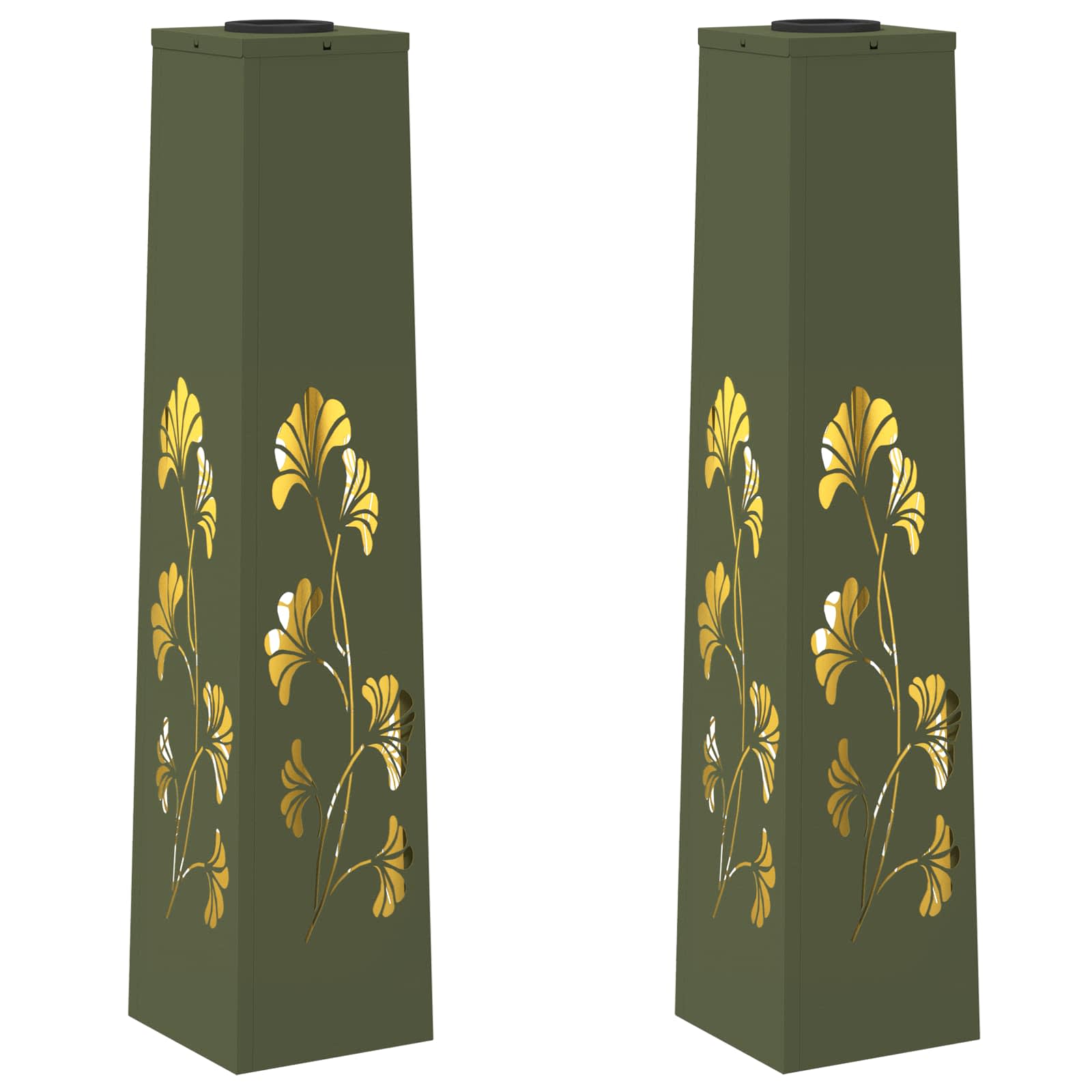 Solar LED Pad Licht 2 pcs Olijf Groen Koudgewalst staal is nu te koop bij PeponiXL, paradijselijk wonen!