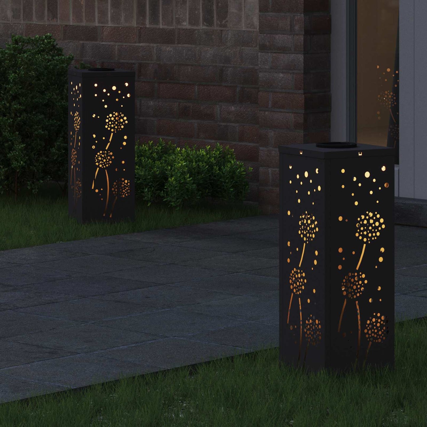 Solar LED Pad Licht 2 pcs Zwart Koudgewalst staal is nu te koop bij PeponiXL, paradijselijk wonen!