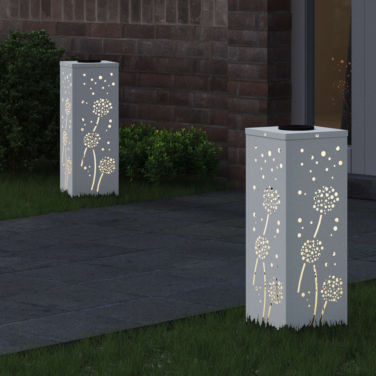 Solar LED Pad Licht 2 pcs Wit Koudgewalst staal is nu te koop bij PeponiXL, paradijselijk wonen!