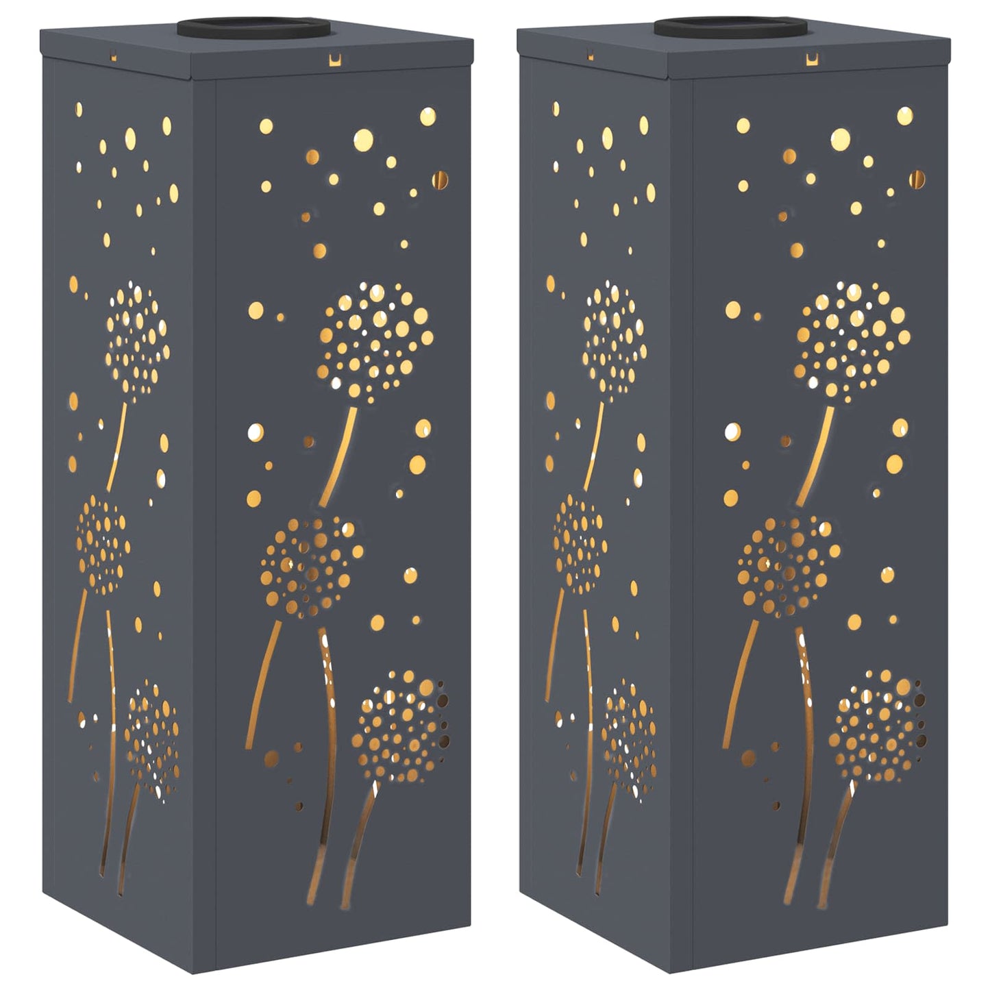 Solar LED Pad Licht 2 pcs Antraciet Koudgewalst staal is nu te koop bij PeponiXL, paradijselijk wonen!