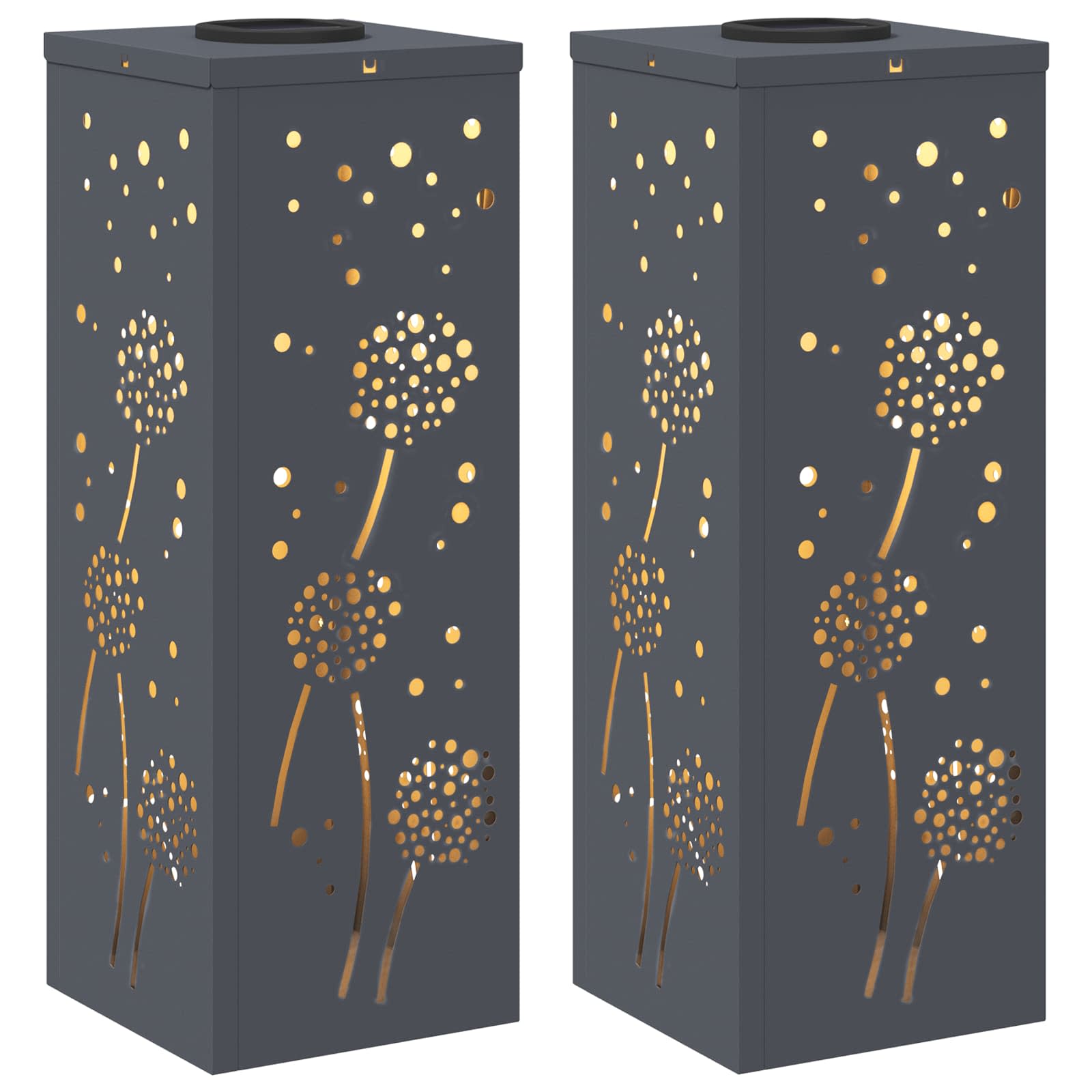 Solar LED Pad Licht 2 pcs Antraciet Koudgewalst staal is nu te koop bij PeponiXL, paradijselijk wonen!