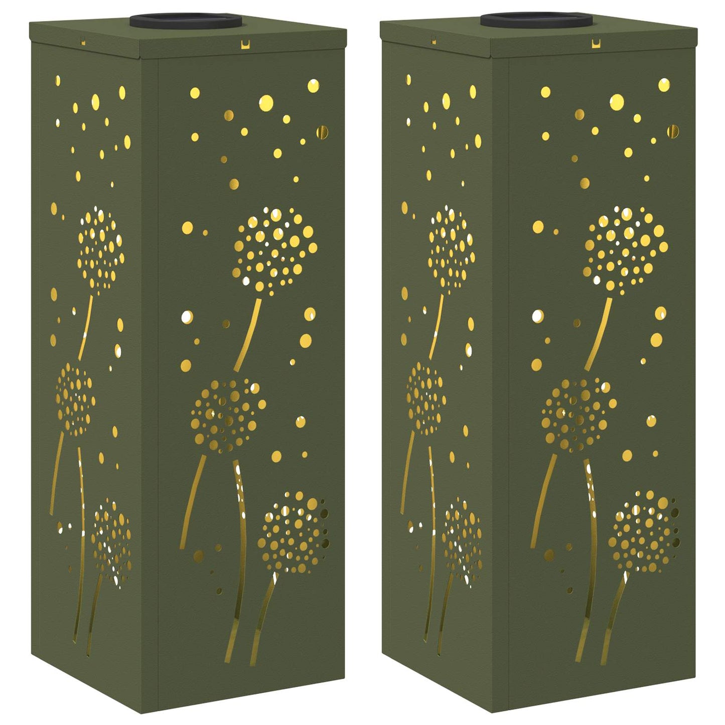 Solar LED Pad Licht 2 pcs Olijf Groen Koudgewalst staal is nu te koop bij PeponiXL, paradijselijk wonen!