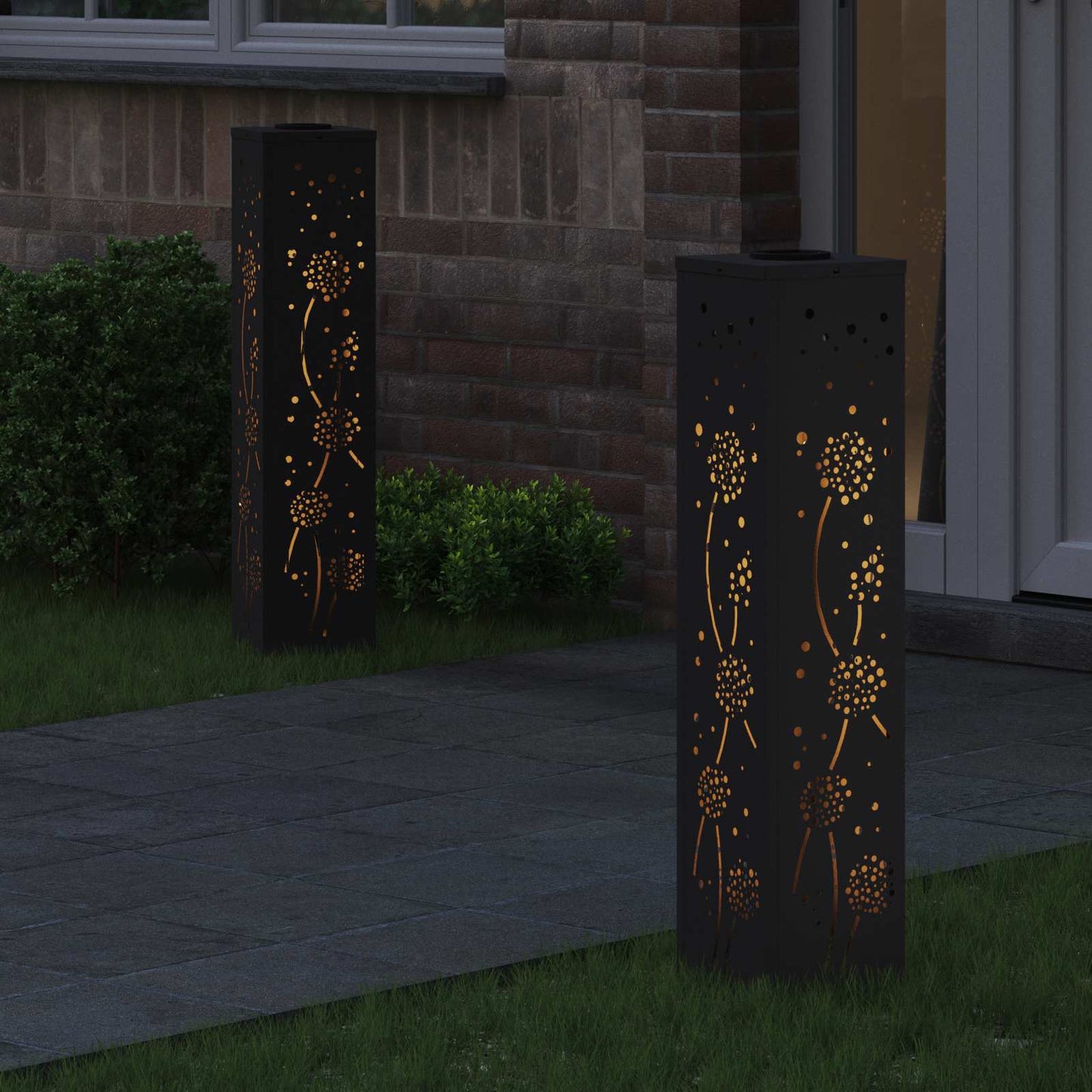 Solar LED Pad Licht 2 pcs Zwart Koudgewalst staal is nu te koop bij PeponiXL, paradijselijk wonen!