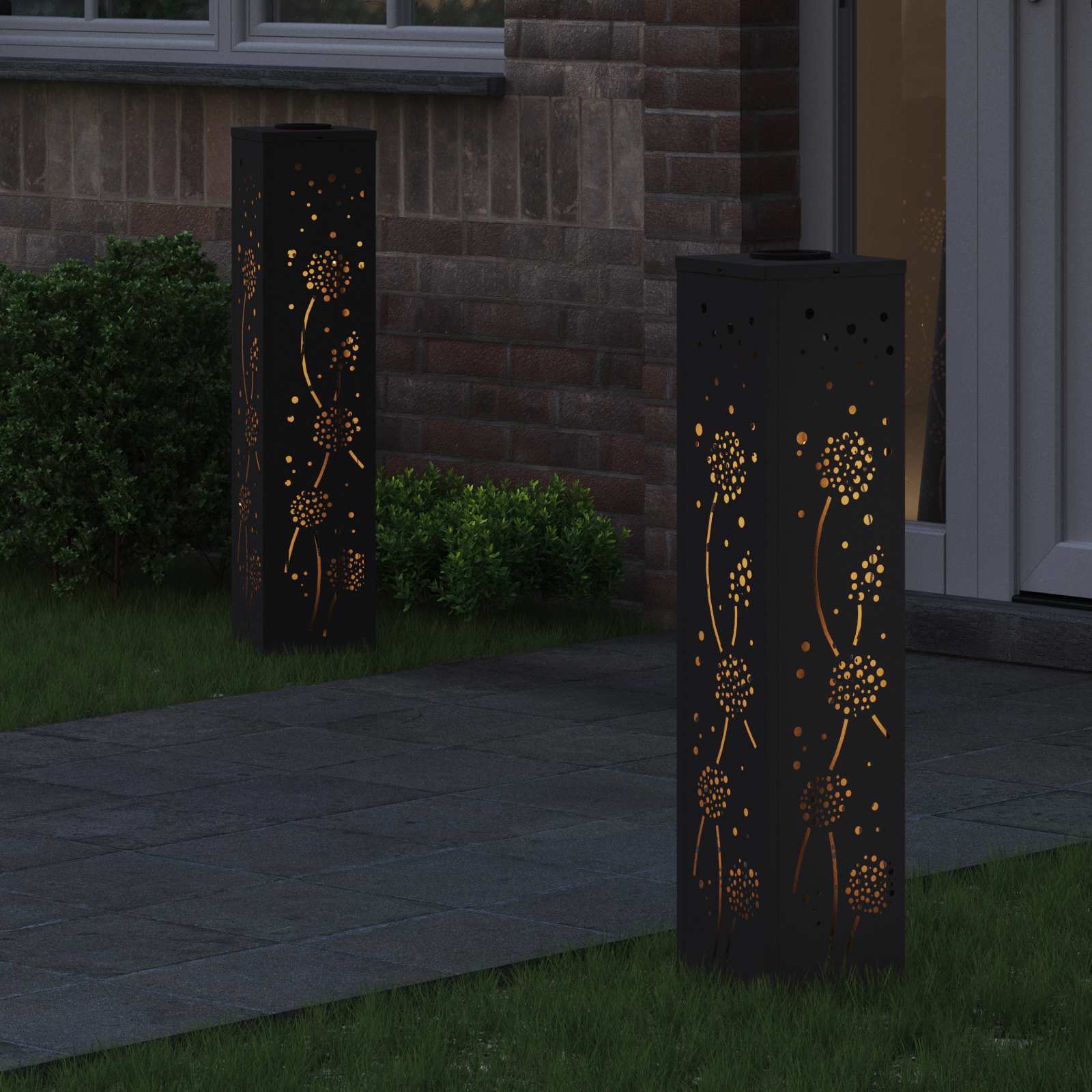 Solar LED Pad Licht 2 pcs Zwart Koudgewalst staal is nu te koop bij PeponiXL, paradijselijk wonen!