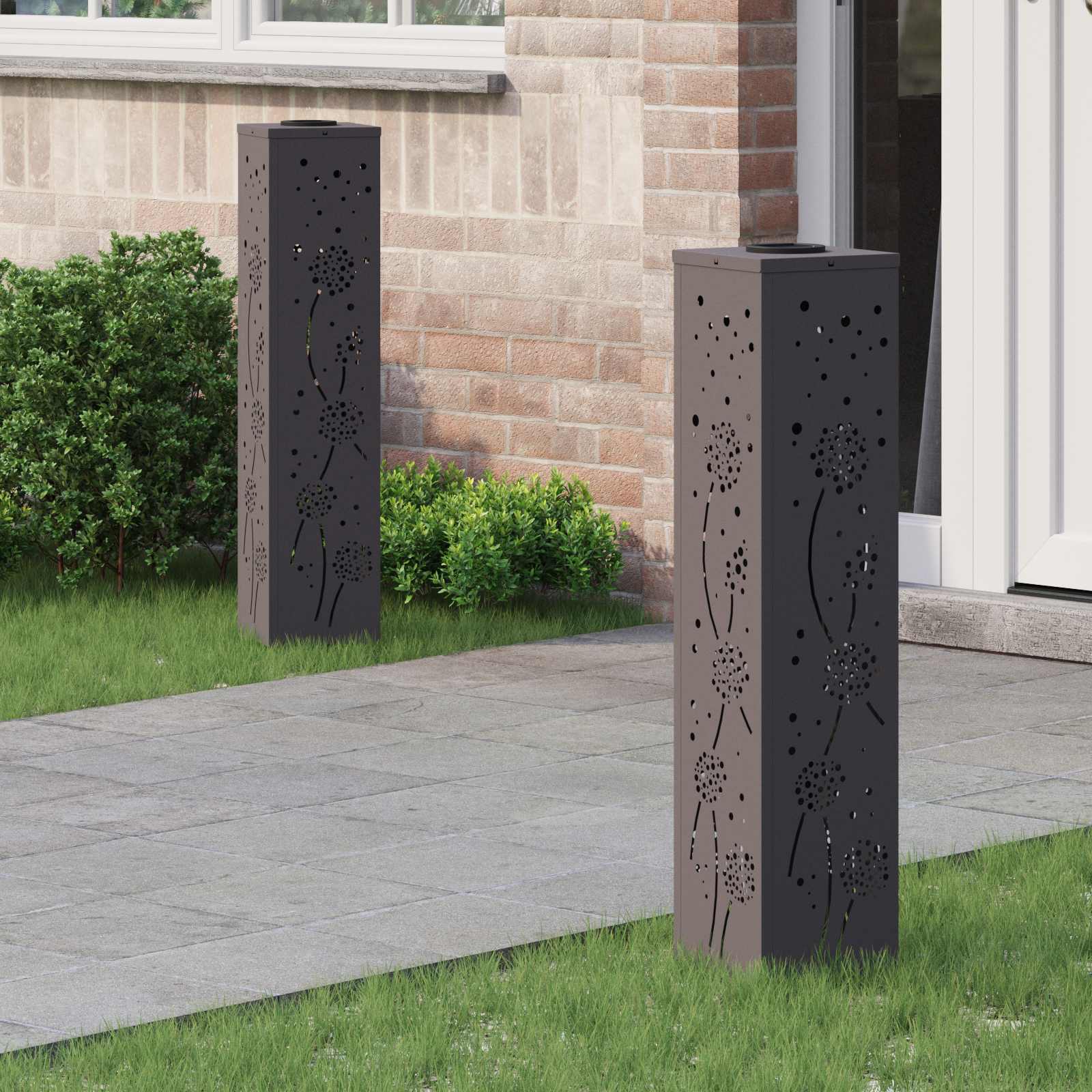 Solar LED Pad Licht 2 pcs Zwart Koudgewalst staal is nu te koop bij PeponiXL, paradijselijk wonen!