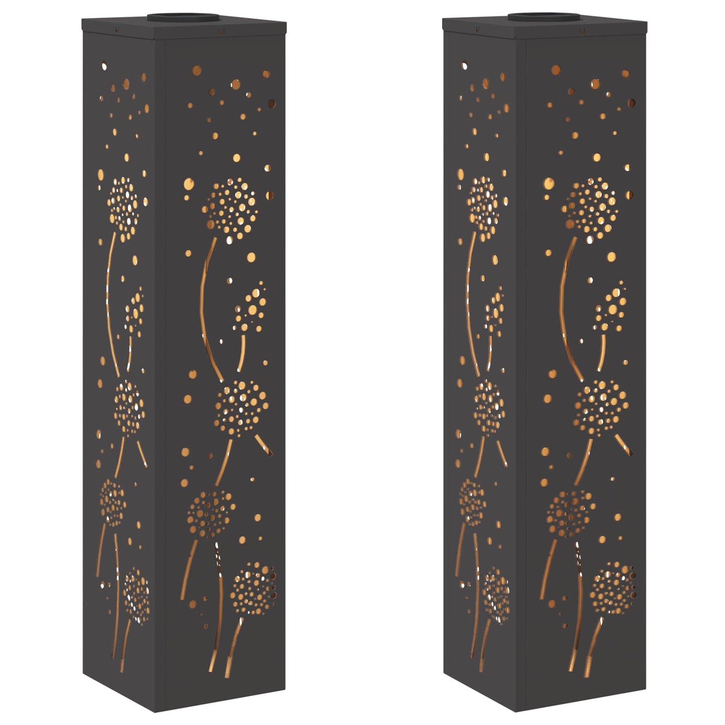 Solar LED Pad Licht 2 pcs Zwart Koudgewalst staal is nu te koop bij PeponiXL, paradijselijk wonen!