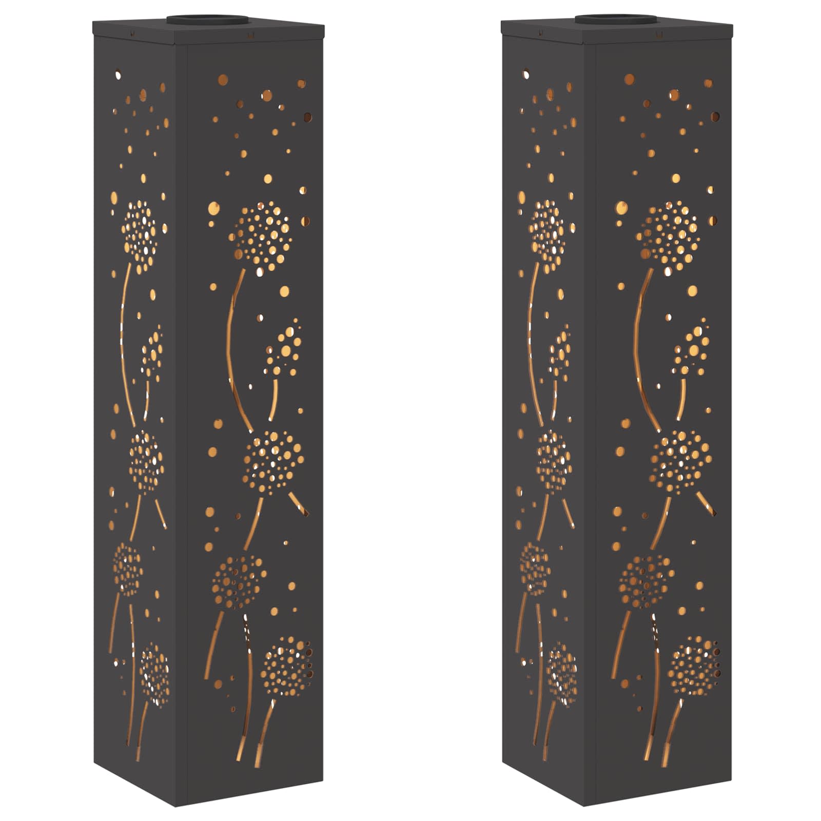 Solar LED Pad Licht 2 pcs Zwart Koudgewalst staal is nu te koop bij PeponiXL, paradijselijk wonen!