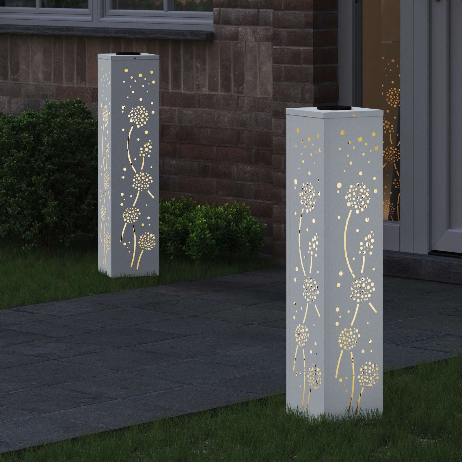 Solar LED Pad Licht 2 pcs Wit Koudgewalst staal is nu te koop bij PeponiXL, paradijselijk wonen!