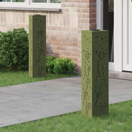 Solar LED Pad Licht 2 pcs Olijf Groen Koudgewalst staal is nu te koop bij PeponiXL, paradijselijk wonen!