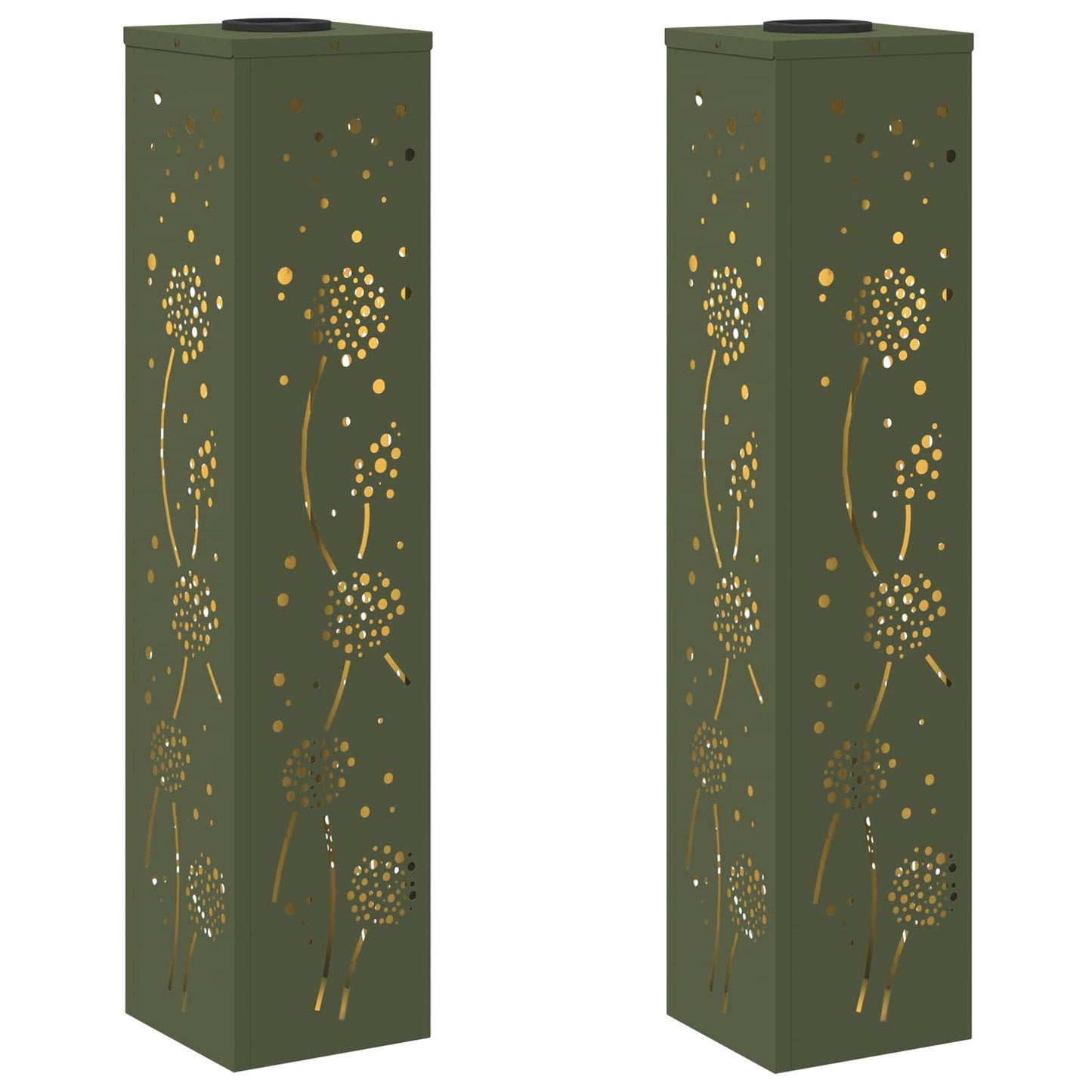 Solar LED Pad Licht 2 pcs Olijf Groen Koudgewalst staal is nu te koop bij PeponiXL, paradijselijk wonen!