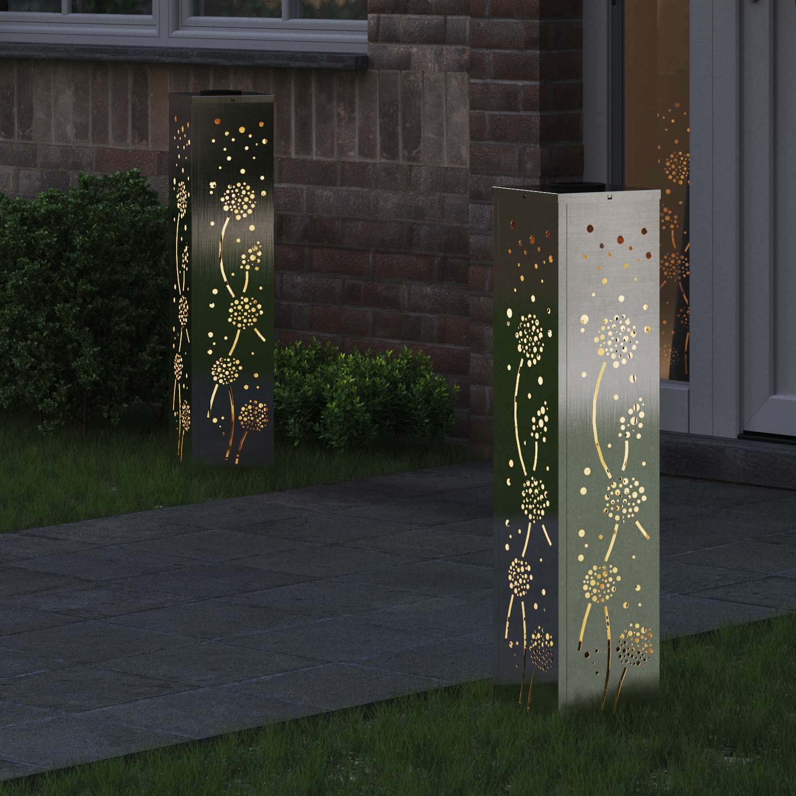Solar LED Pad Licht 2 pcs Roestvrij staal Roestvrij staal is nu te koop bij PeponiXL, paradijselijk wonen!