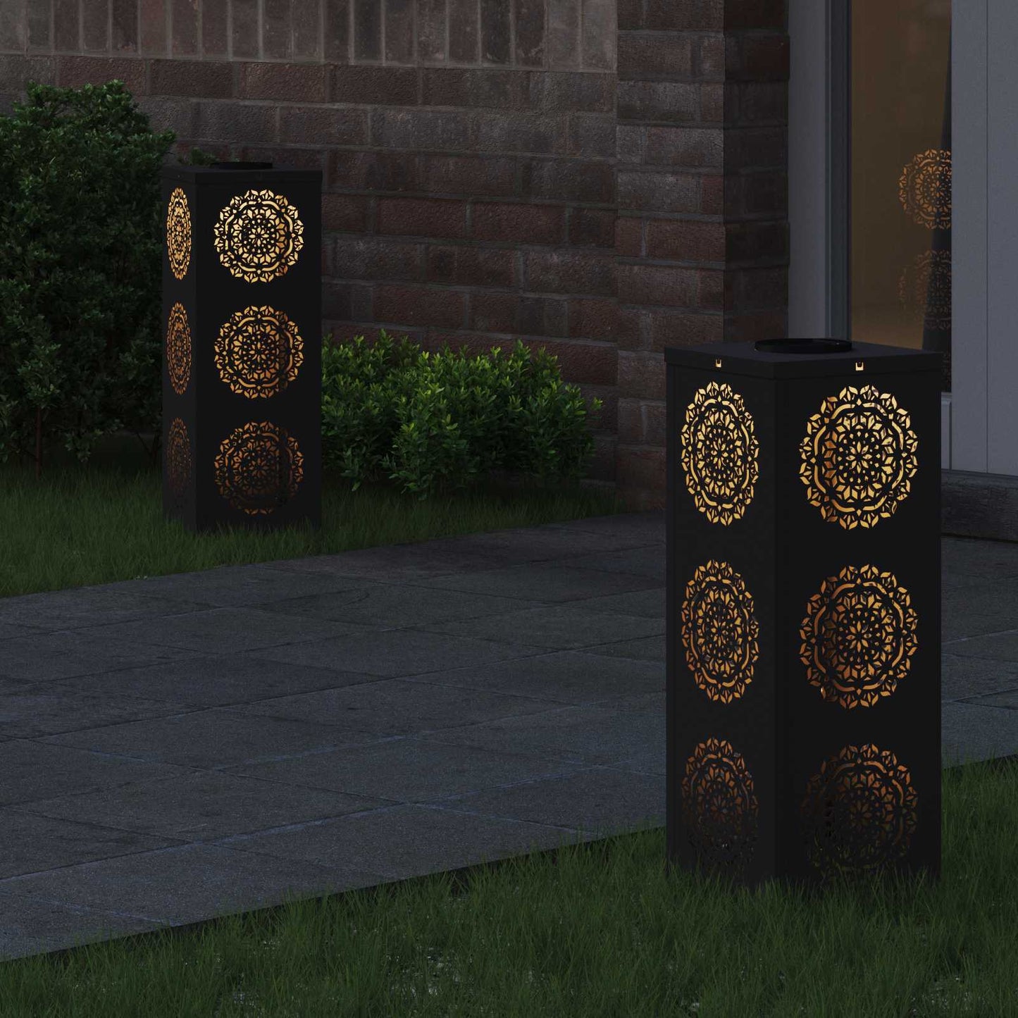 Solar LED Pad Licht 2 pcs Zwart Koudgewalst staal is nu te koop bij PeponiXL, paradijselijk wonen!