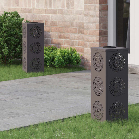 Solar LED Pad Licht 2 pcs Zwart Koudgewalst staal is nu te koop bij PeponiXL, paradijselijk wonen!