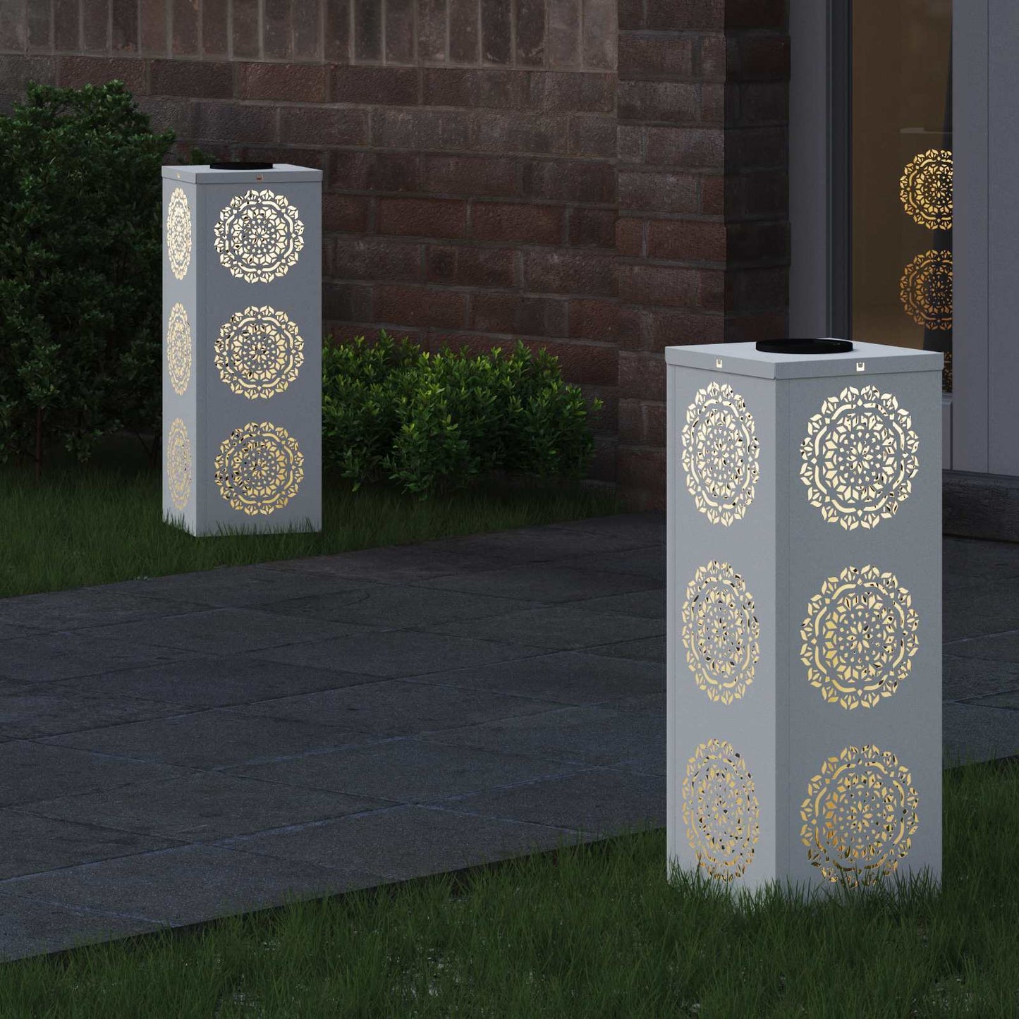 Solar LED Pad Licht 2 pcs Wit Koudgewalst staal is nu te koop bij PeponiXL, paradijselijk wonen!