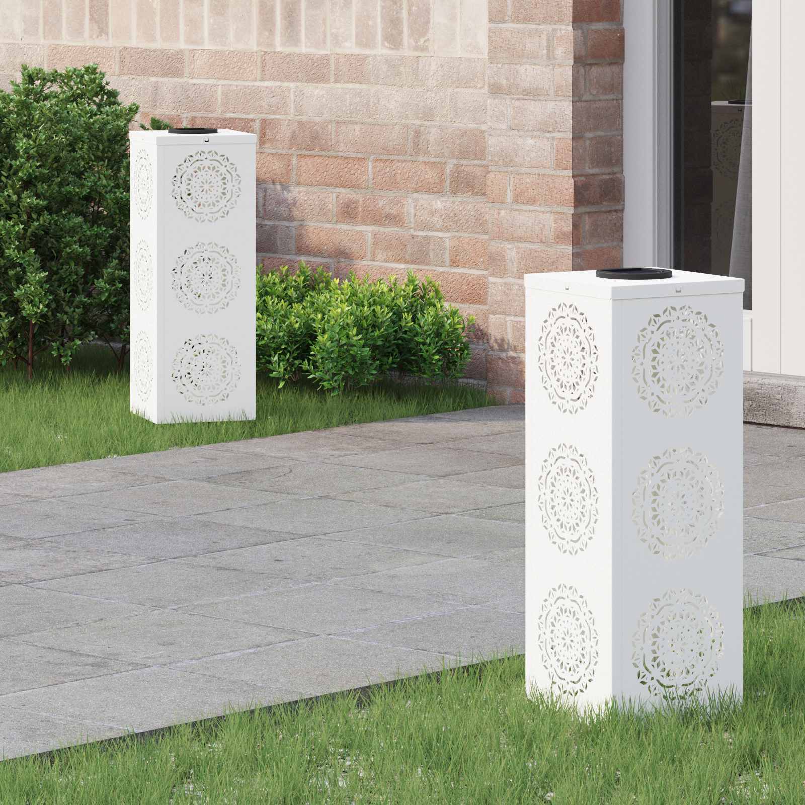 Solar LED Pad Licht 2 pcs Wit Koudgewalst staal is nu te koop bij PeponiXL, paradijselijk wonen!