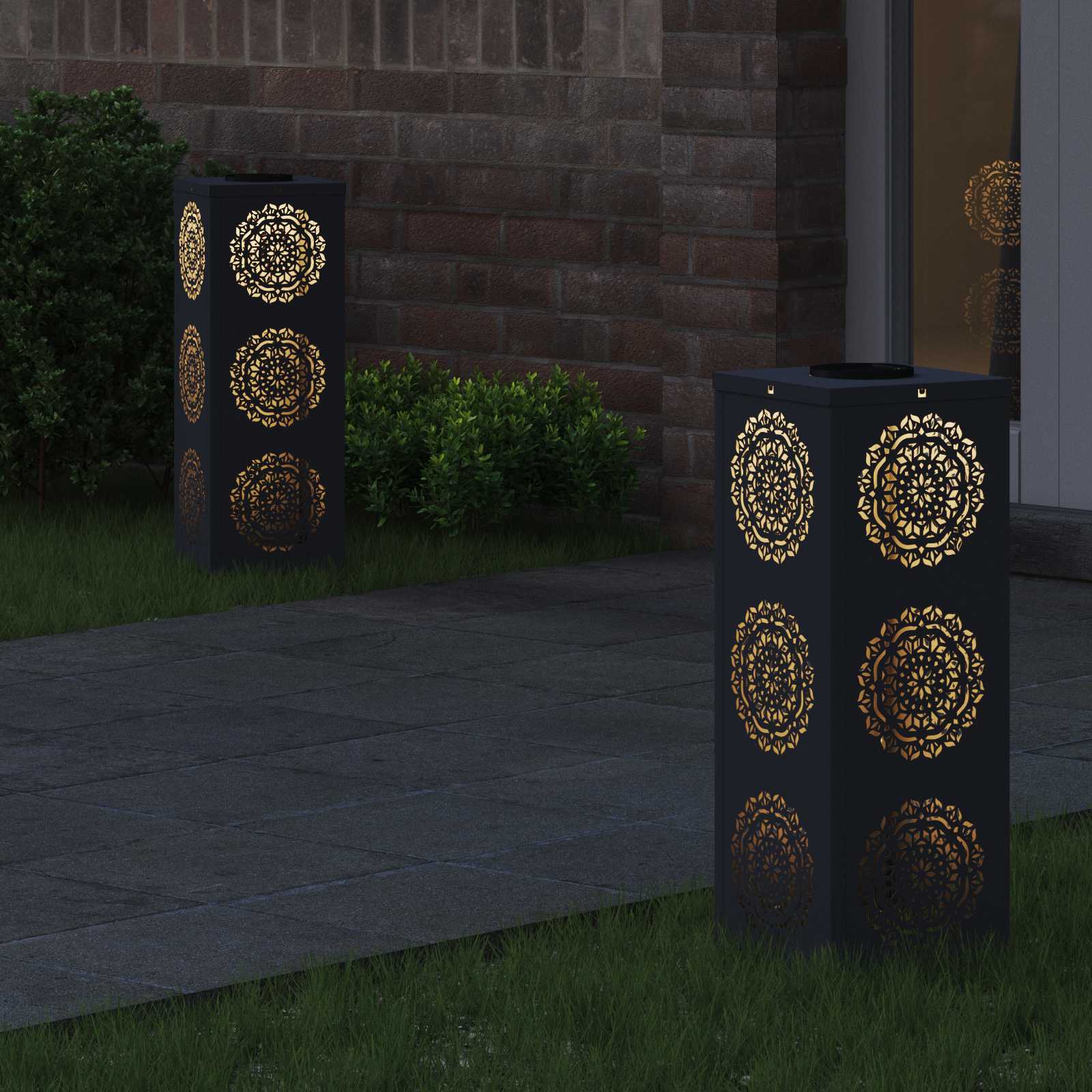 Solar LED Pad Licht 2 pcs Antraciet Koudgewalst staal is nu te koop bij PeponiXL, paradijselijk wonen!