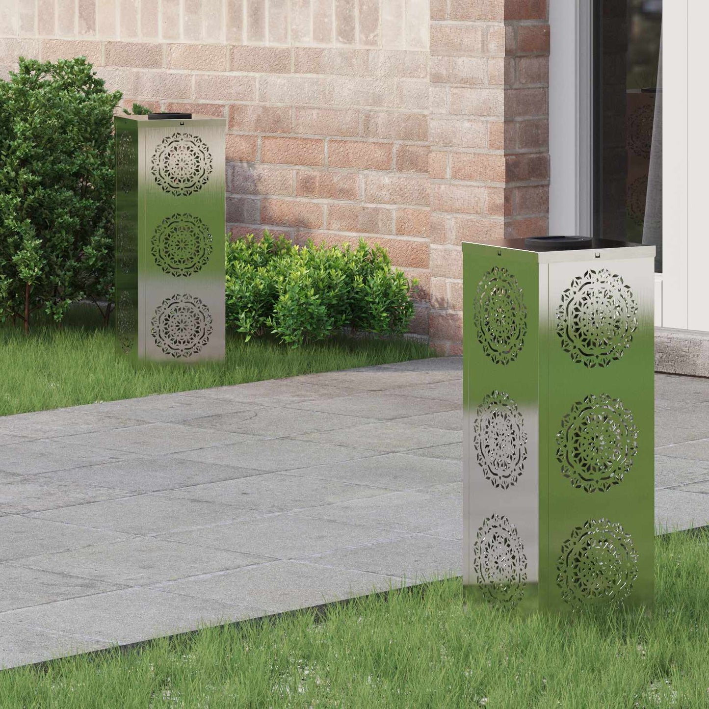 Solar LED Pad Licht 2 pcs Zilver Roestvrij staal is nu te koop bij PeponiXL, paradijselijk wonen!