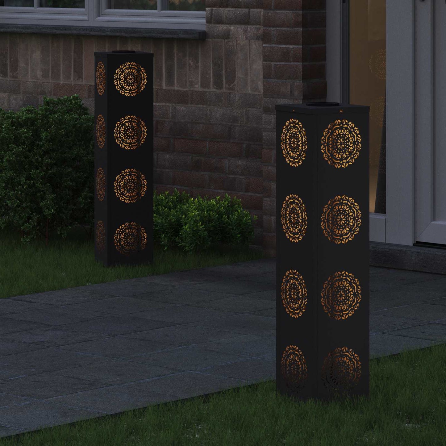 Solar LED Pad Licht 2 pcs Zwart Koudgewalst staal is nu te koop bij PeponiXL, paradijselijk wonen!