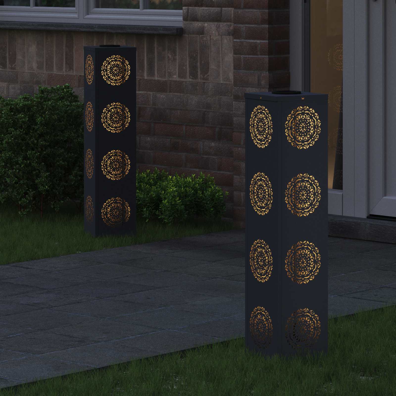 Solar LED Pad Licht 2 pcs Antraciet Koudgewalst staal is nu te koop bij PeponiXL, paradijselijk wonen!