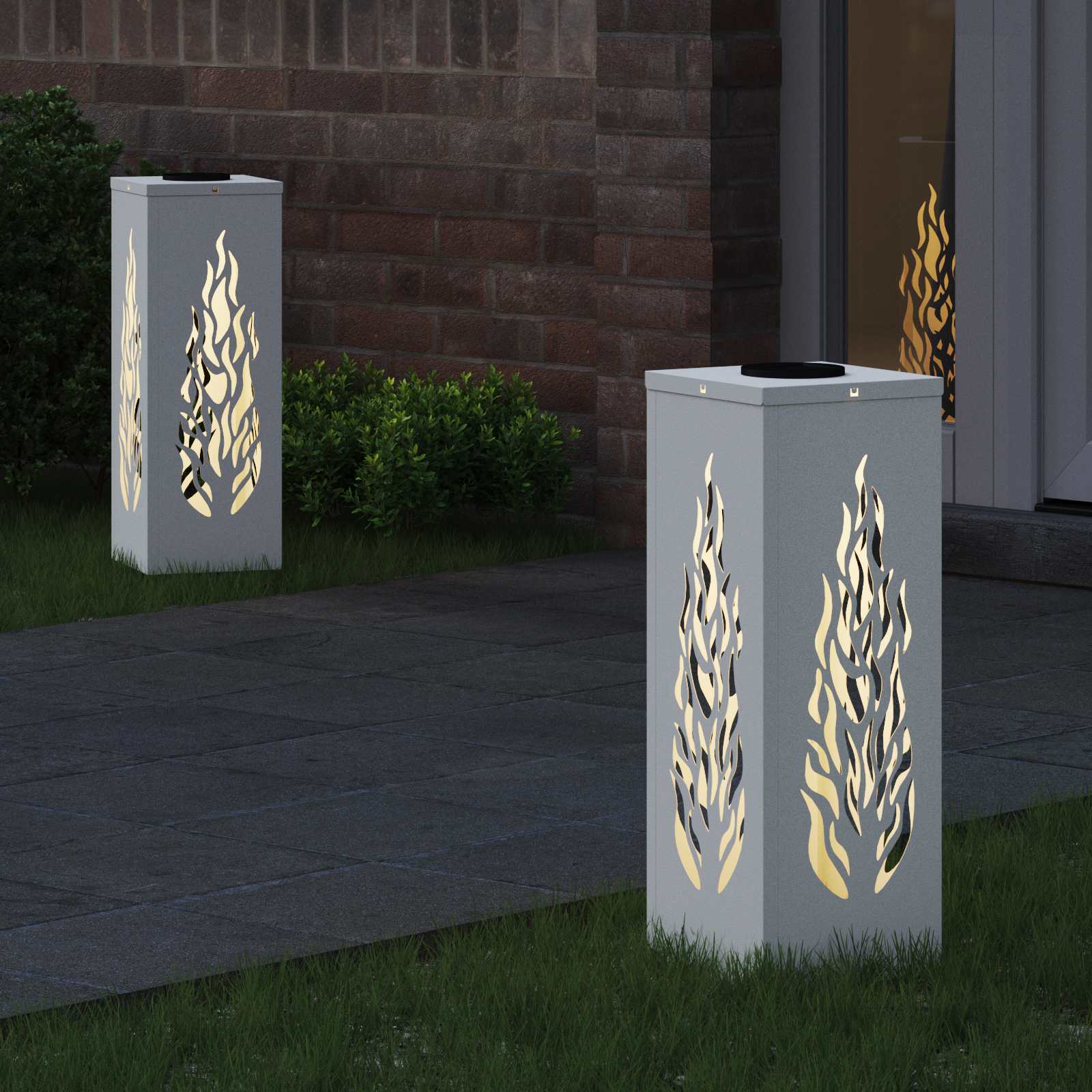 Solar LED Pad Licht 2 pcs Wit Koudgewalst staal is nu te koop bij PeponiXL, paradijselijk wonen!