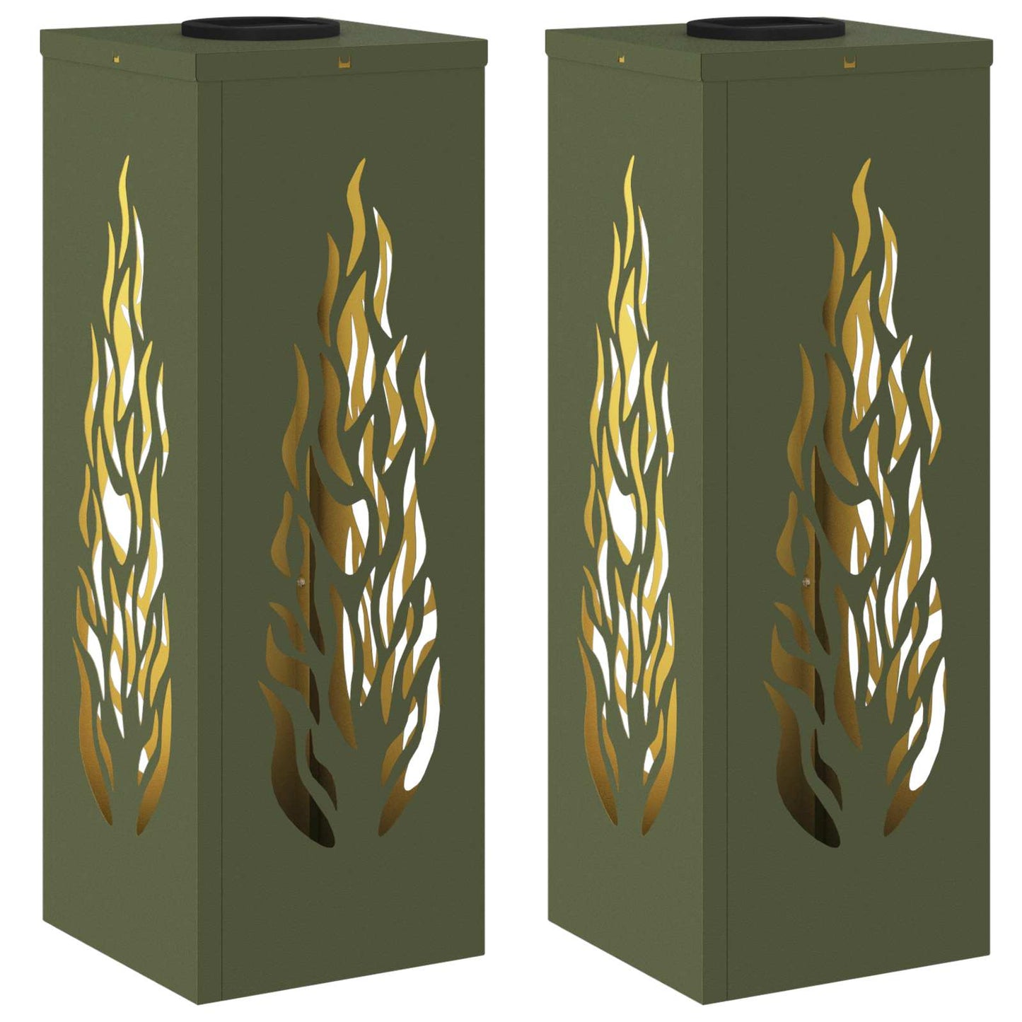 Solar LED Pad Licht 2 pcs Olijf Groen Koudgewalst staal is nu te koop bij PeponiXL, paradijselijk wonen!