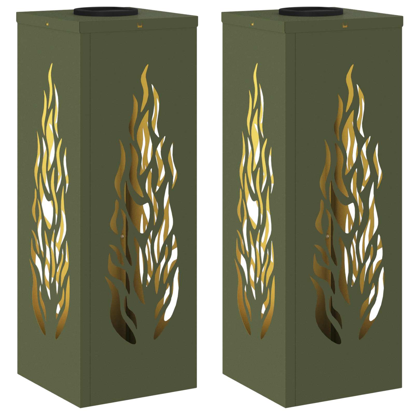Solar LED Pad Licht 2 pcs Olijf Groen Koudgewalst staal is nu te koop bij PeponiXL, paradijselijk wonen!