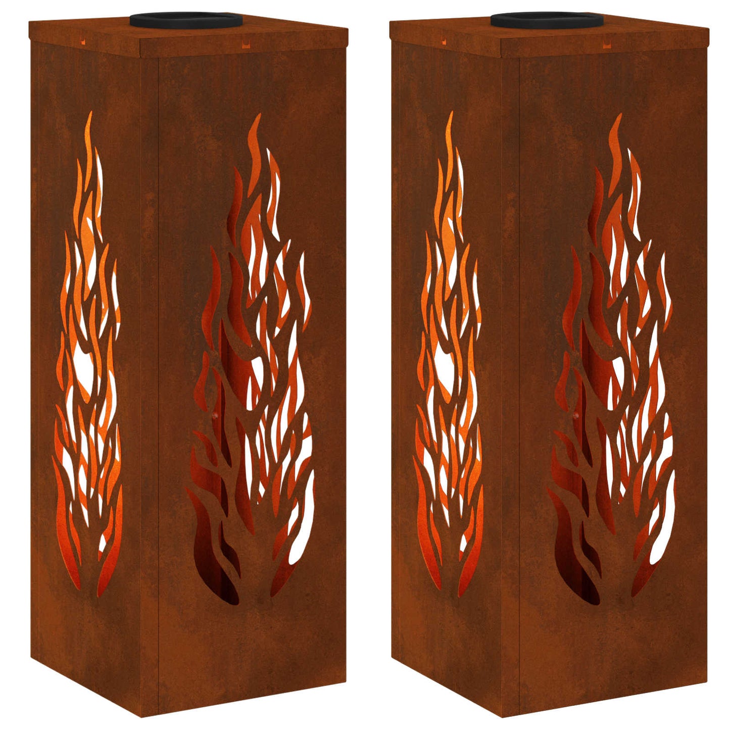 Solar LED Pad Licht 2 pcs Brons Cortenstaal is nu te koop bij PeponiXL, paradijselijk wonen!