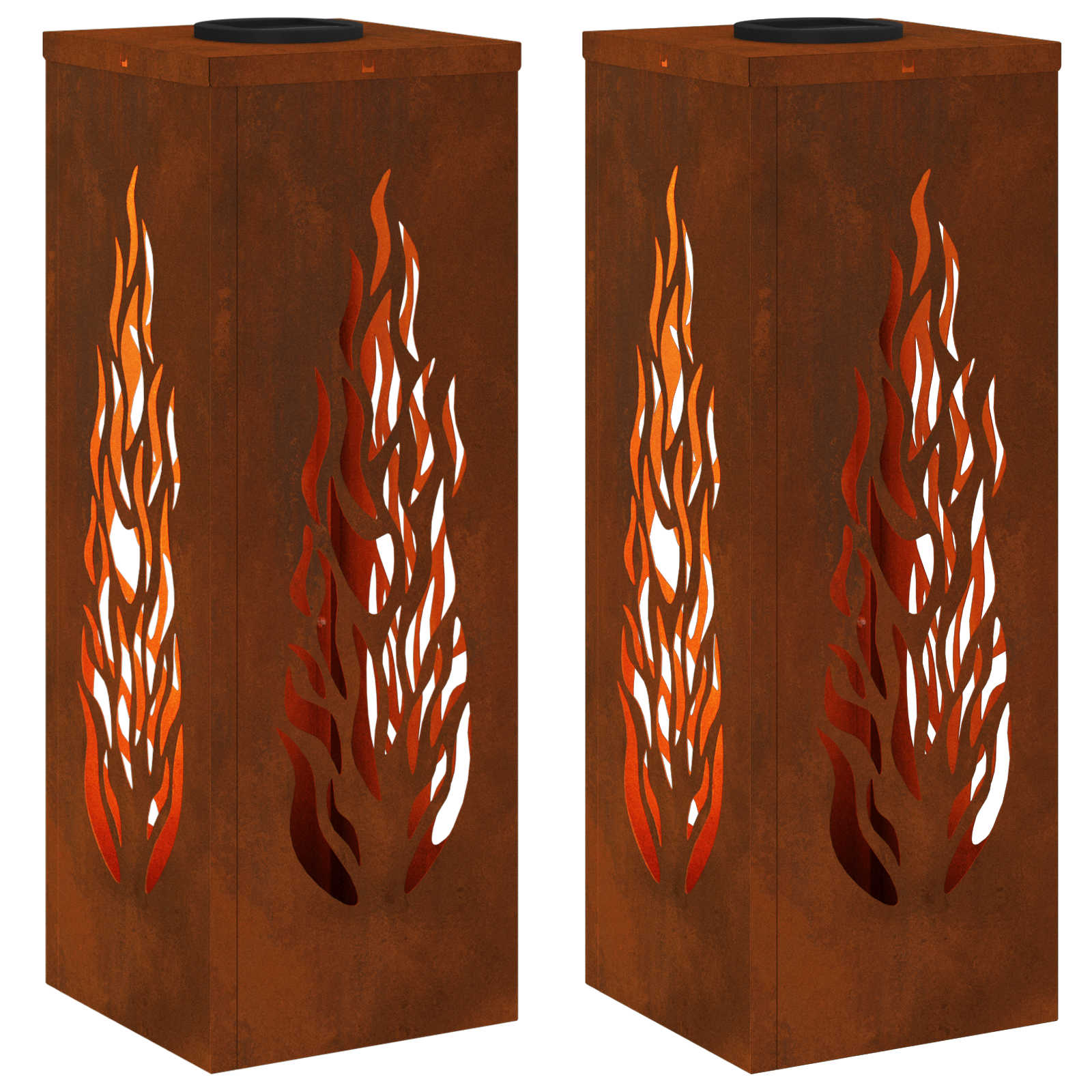 Solar LED Pad Licht 2 pcs Brons Cortenstaal is nu te koop bij PeponiXL, paradijselijk wonen!