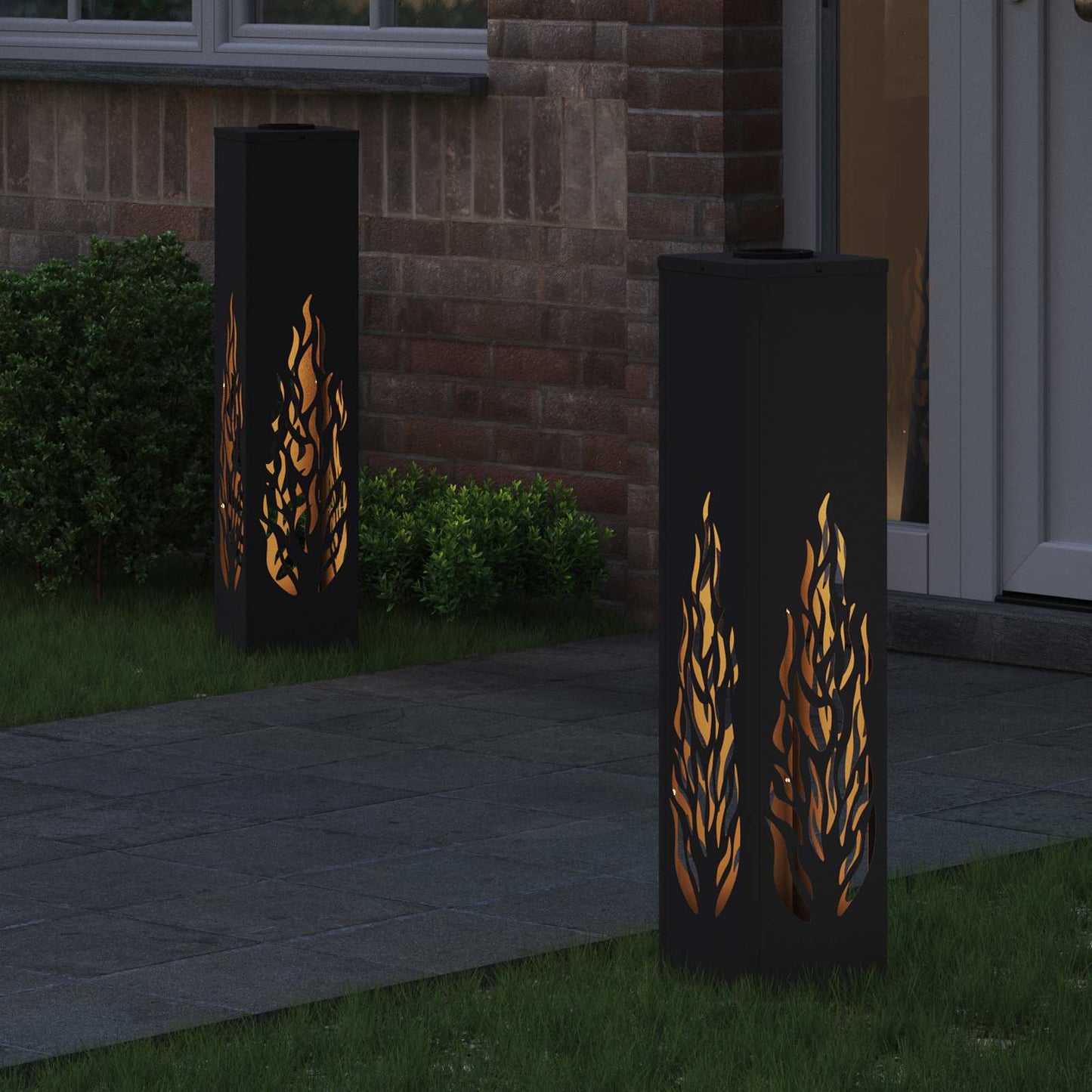 Solar LED Pad Licht 2 pcs Zwart Koudgewalst staal is nu te koop bij PeponiXL, paradijselijk wonen!