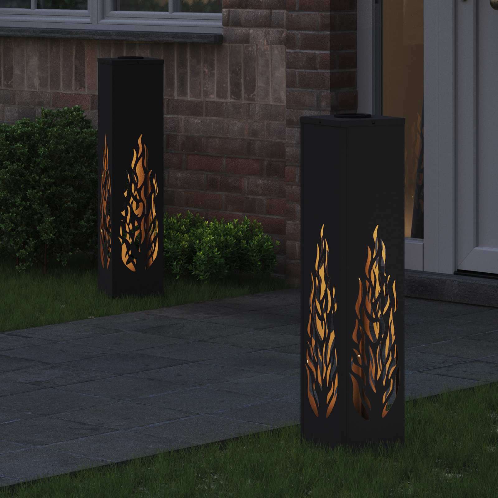 Solar LED Pad Licht 2 pcs Zwart Koudgewalst staal is nu te koop bij PeponiXL, paradijselijk wonen!