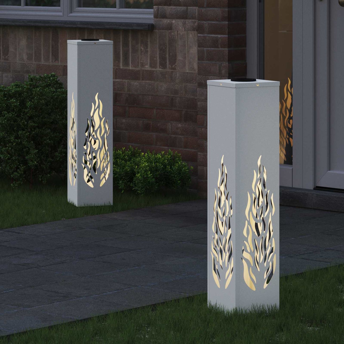 Solar LED Pad Licht 2 pcs Wit Koudgewalst staal is nu te koop bij PeponiXL, paradijselijk wonen!