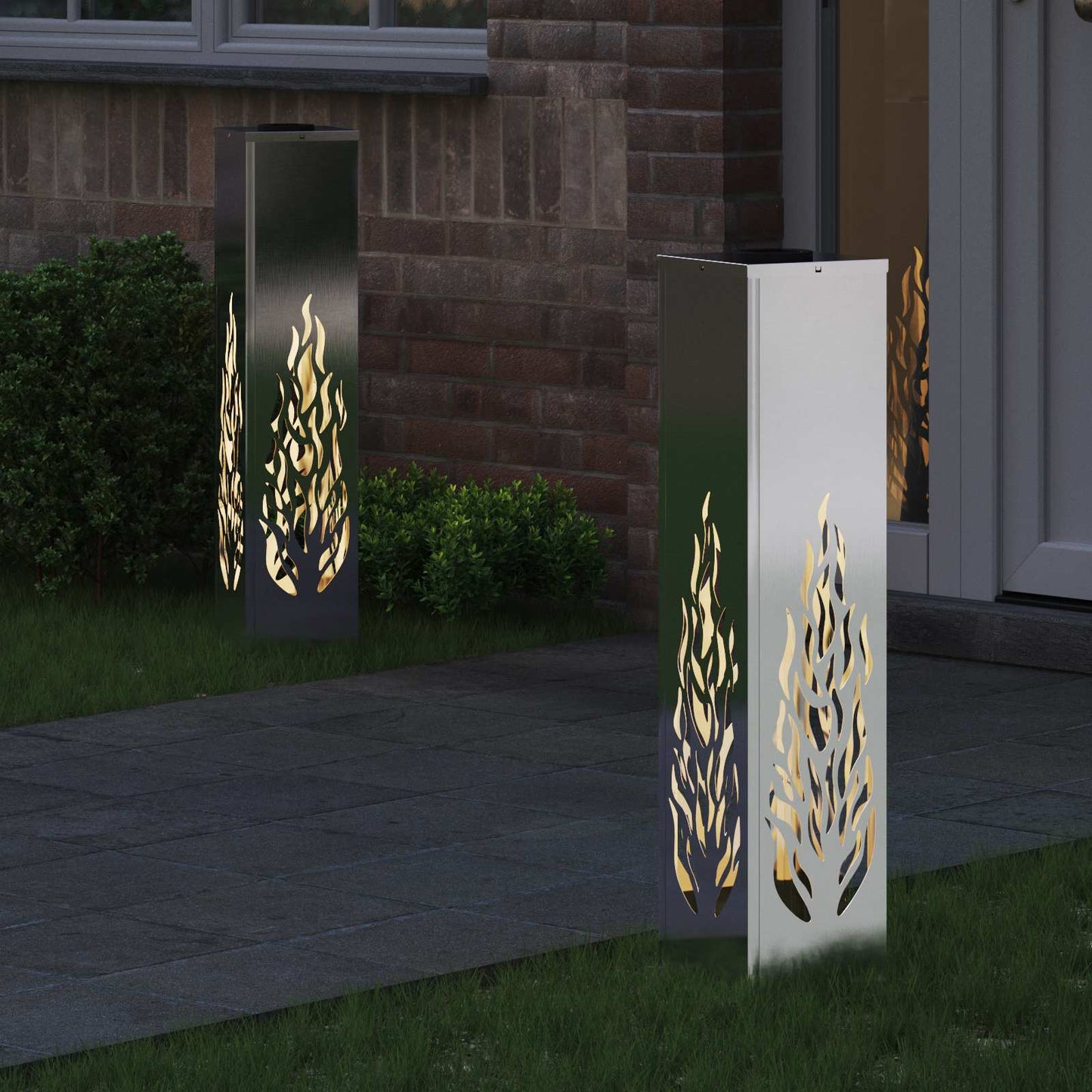 Solar LED Pad Licht 2 pcs Zilver Roestvrij staal is nu te koop bij PeponiXL, paradijselijk wonen!