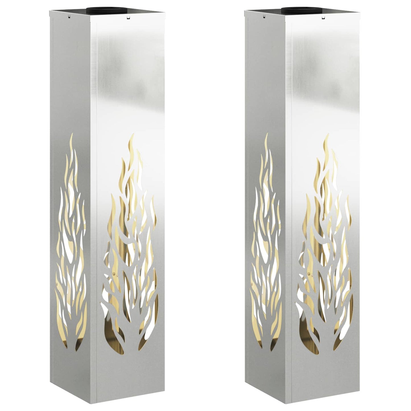 Solar LED Pad Licht 2 pcs Zilver Gegalvaniseerd staal is nu te koop bij PeponiXL, paradijselijk wonen!