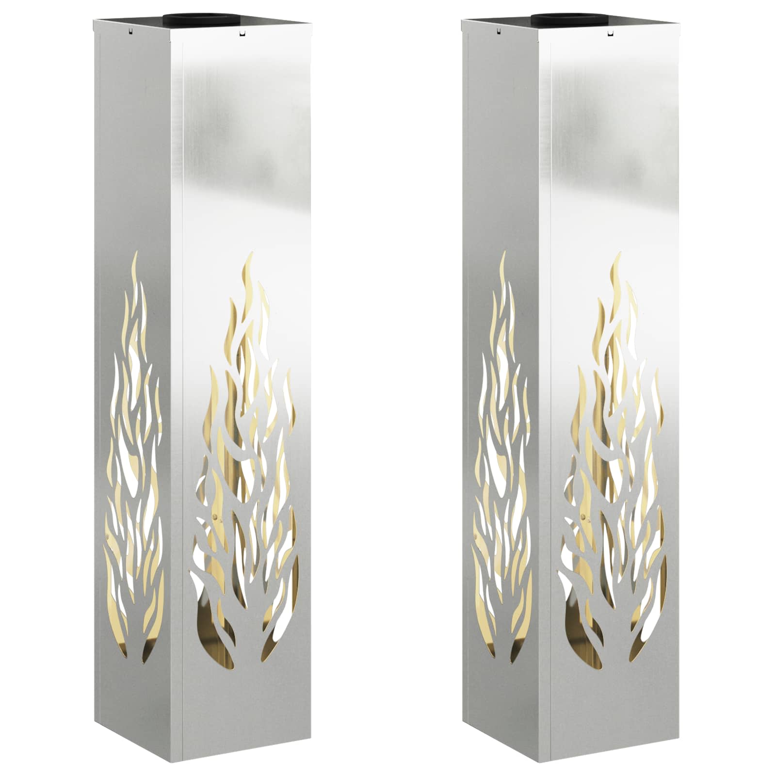Solar LED Pad Licht 2 pcs Zilver Gegalvaniseerd staal is nu te koop bij PeponiXL, paradijselijk wonen!