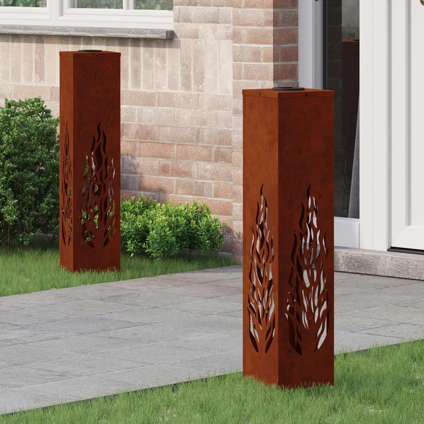 Solar LED Pad Licht 2 pcs Roestig Cortenstaal is nu te koop bij PeponiXL, paradijselijk wonen!