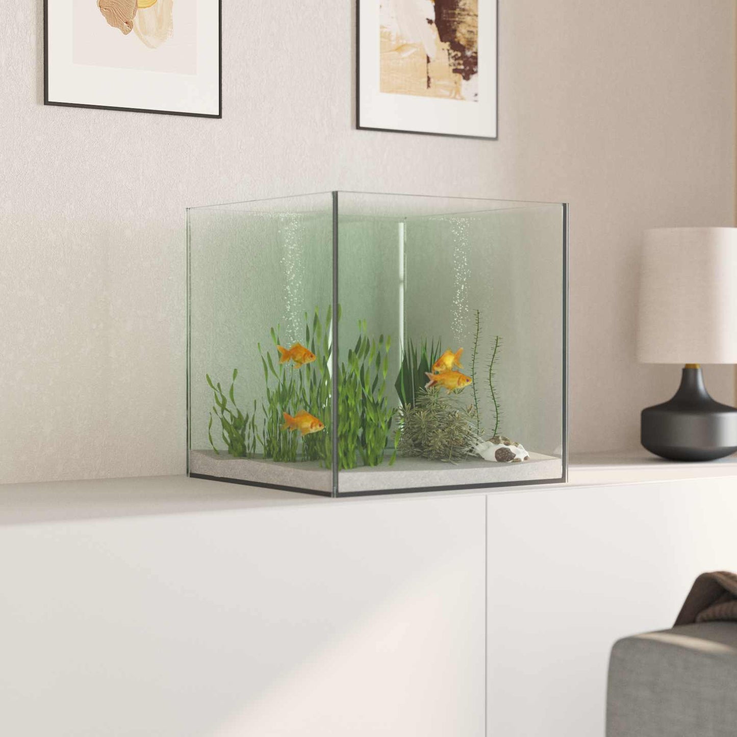 Aquarium met opslag Doorzichtig 30 x 30 x 30 cm Glas is nu te koop bij PeponiXL, paradijselijk wonen!